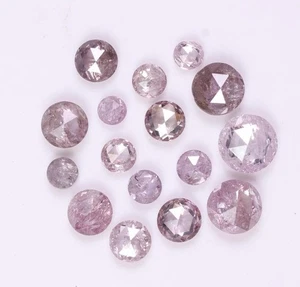 Diamantes rústicos de forma redonda rosa natural raro tierra suelta mina diamante para anillo - Imagen 1 de 9