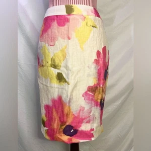 Rosa Blumen Rock Leinen Bleistift Aquarell bunt Fee skurril Neu mit Etikett Gr. 8 - Bild 1 von 8