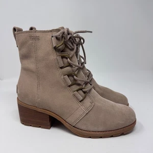 Sorel Cate Lace Boots Taupe Suede  Women's Size 9 - Picture 1 of 12