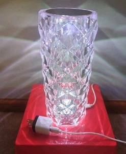 Crystal 16 Color Changing Night Light. Touch USB Romantic LED Table Lamp - Picture 1 of 10