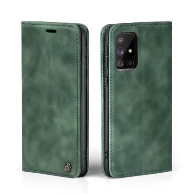 HÜLLE FÜR SAMSUNG GALAXY A51 Funda de móvil para Samsung Galaxy A51 plegable imán Smartphone Cover Case verde