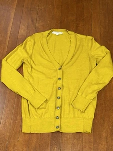Loft Womens Medium Long Sleeve Open Cardigan Mustard Yellow Wool Blend - Picture 1 of 8