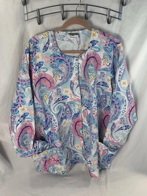 Abrigo Médico UA Scrubs XL Paisley Rosa Azul Frente a Presión para Mujer’s Foto 1 de 4