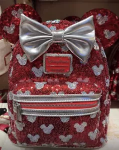 Disney Parks Minnie Mouse Sequined Loungefly Mini Backpack NEW - Picture 1 of 2