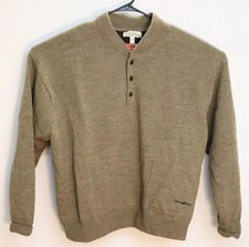 CABELAS OUTDOOR GEAR Men's 100% Wool WINDSHEAR Lined HENLEY Sweater XXL 2XL