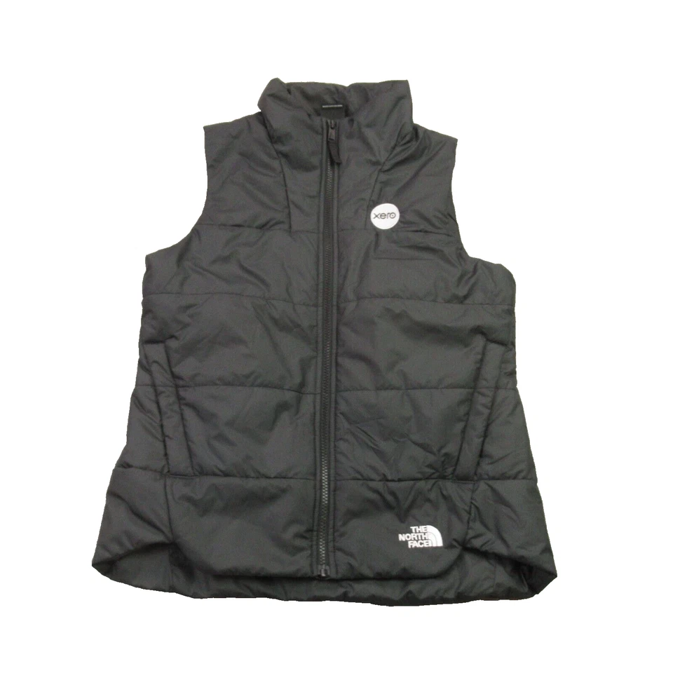 Chaleco North Face para mujer pequeño acolchado sin mangas informal bolsillos con cremallera al aire libre negro Foto 1 de 4