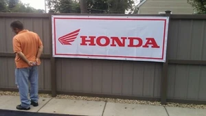HONDA BANNER 3FT X 8FT SIGN Racing Motor Cross Mechanic Shop Motorcycle ATV AD - Foto 1 di 5