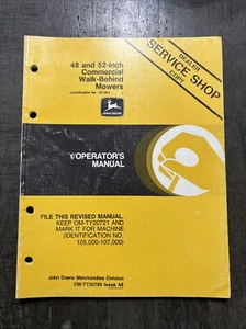 John Deere 48 52 Inch Commercial Walk Behind Mower Operators Manual OMTY20780 - Picture 1 of 5