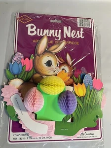 Beistle Vtg Bunny Nest Honeycomb Easter Centerpiece Decoration Art Tissue - Picture 1 of 3