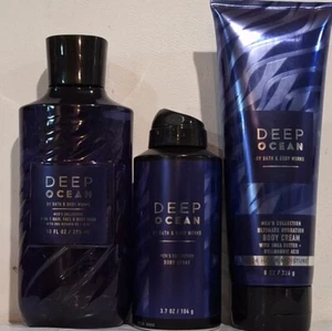 Bath & Body Works Mens Deep Clean Body Wash, Spray & Cream 3pc Gift Set - Picture 1 of 1