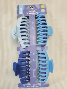 BLISS  Jumbo Claw Hair Clips Set of 4 - Blue - - Picture 1 of 6
