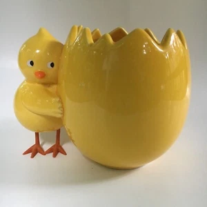 figural CHICK HATCHED EGG planter vase candy bowl etc - CERAMIC teleflora - NEW - Picture 1 of 10