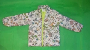 DISNEY Store Toy Story 4 LightWeight Puffer Jacket Kids Size 4 Gray Green Used  - Picture 1 of 4
