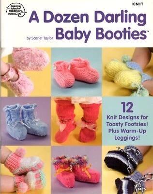 A DOZEN DARLING BABY BOOTIES Mary Janes Leggings Knit Knitting Leaflet 1426 - Image 1 of 2