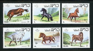 Laos Complete MNH Set #436-441 Horses Stamps - Picture 1 of 1