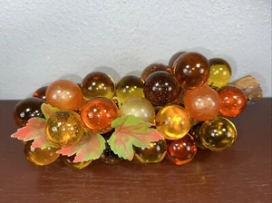 "Racimo de uvas Lucite vintage madera a la deriva transparente perlado opaco 13""" - Imagen 1 de 8