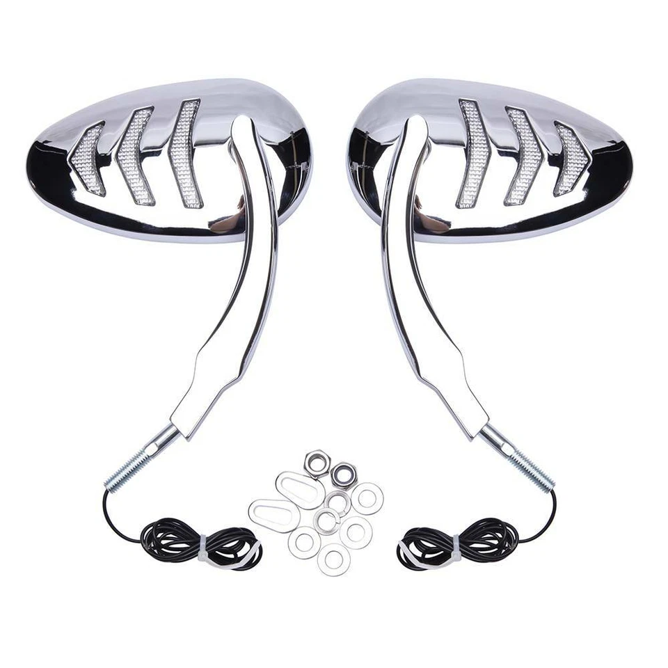 Espejos retrovisores laterales LED cromados para modelo Harley 1997-up (excepto VRSCF) nuevos Foto 1 de 4
