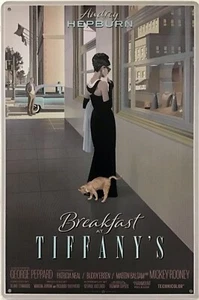 TIN SIGN 8x12 Breakfast Tiffany’s movie Audrey Hepburn Mickey Rooney Peppard A79 - Picture 1 of 7