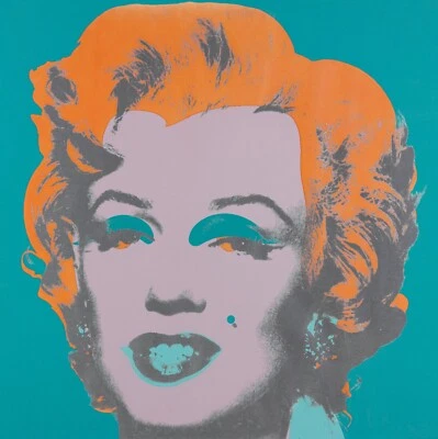 NEW Andy Warhol Marilyn Munroe Collection Art Poster Print Wall Art Canvas Teal - Image 1 of 4
