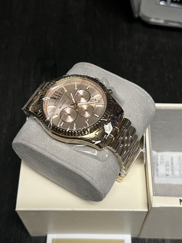 MK6473 Michael Kors Lexington Orologio da polso con cassa in acciaio inox dai toni oro Nuovo con etichette