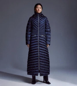 BNWT Karen Millen Lightweight Packable Maxi Coat Navy Sz:10 RRP:£159 - Picture 1 of 5