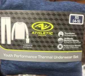 NWT Youth Performance Thermal Underwear Set Blue Size XS (4-5) - Picture 1 of 5