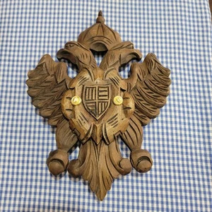 Antique Wooden Crest Doubleheaded Eagle Russian Coat Of Arms 1900 - Picture 1 of 4