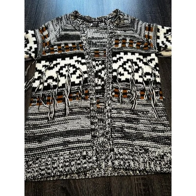 Volcom Womens Medium M Open Knit Fringe Cardigan Sweater Boho Festival - Image 1 of 4