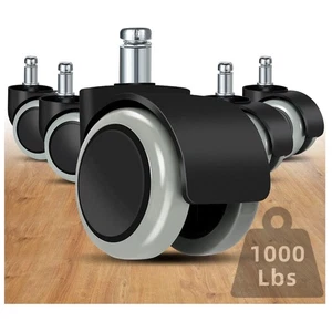 Polyurethane Office Chair Casters - Easy Installation and Scratch-Free Floors - Picture 1 of 11