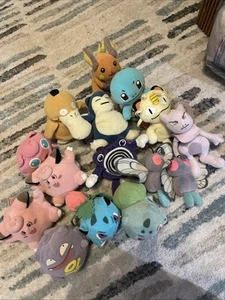 Pokemon Vintage Plush Nintendo 1998 Stuffed Animal Beanie Plush LOT OF 15 - Picture 1 of 15