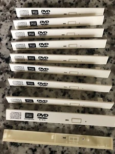 Lot 10 White Bezel faceplate for 12.7mm Optical Drive (CD/DVDRW logo) - Picture 1 of 1