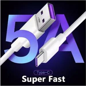 5A USB-C Type C Data & Charger Cable For Samsung Huawei Xiaomi High Speed 1M - Picture 1 of 13