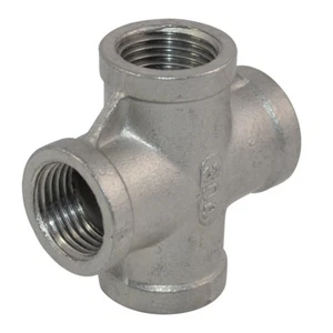 1/2“ in BSP Thread 4 Way Cross Coupling Female Pipe Fitting 304 Stainless Steel - Picture 1 of 5