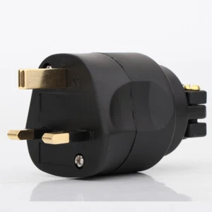 Gold Plated 13A UK Version Mains Power Plug Hi-Fi 3Pin Power Cable Connector - Picture 1 of 8