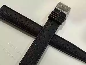 SCHWARZ 16 mm RETRO TROPISCHER STIL KAUTSCHUK WASSERDICHT SPORT TAUCHER UHRENARMBAND 8" NEU - Bild 1 von 15