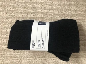 Girl's Gap Kids black cotton mix cable knit tights, age 7-10, BNWT - Picture 1 of 3