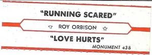 Jukebox Titelstreifen - Roy Orbison: "Running Scared" / "Love Hurts" von '61 - Bild 1 von 1
