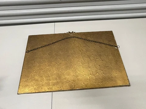 Mirror | Beveled Victorian Gilded | Wall Hanging Style 25" x 16" Ceramic Flowers Cover