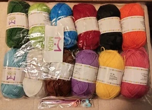 12 NIP Acrylic Yarn 1308 Yards 50g Skeins Multicolor Knitting Crochet needles - Picture 1 of 3