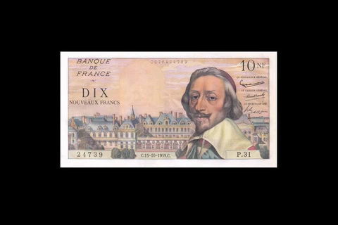 15.10.1959 BANQUE DE FRANCE 10 NF NEW FRANCS "P" (( GEM UNC )) Cover