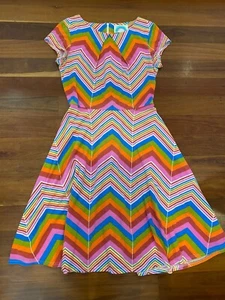 Modcloth rainbow chevron dress size UK size 8 - Picture 1 of 5