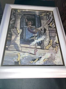 Lithograph On Canvas Ballerina DancerPersonal Preference 20x16 White Framed Art - Picture 1 of 9
