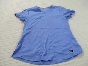 Greys Anatomy Womens Scrub Shirt Medium Blue Short Sleeve Medical Polyester - Picture 1 of 10