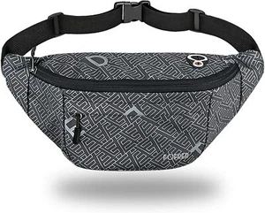FOFRER Waterproof Fanny Pack Men Women Hip Bum Bag 4 Zipper Pockets Running Hike - Picture 1 of 9
