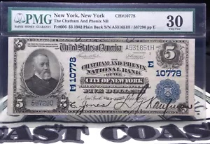 1902 $5 Chatham & Phenix NB of New York Ch #10778 Fr#606 PMG VF30 ECC&C, Inc. - Picture 1 of 7
