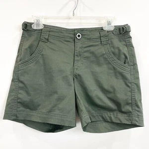 Athleta Womens 4 Shorts Organic Cotton Blend Olive Army Green 6" - Picture 1 of 5