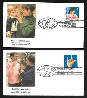 #2783-2784  29c Deaf Communication - Set of 2 Fleetwood FDCs - Image 1 of 2