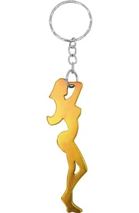 Keychain - Woman Shaped Gold Colored Novelty Bottle Opener #35011 - Picture 1 of 1