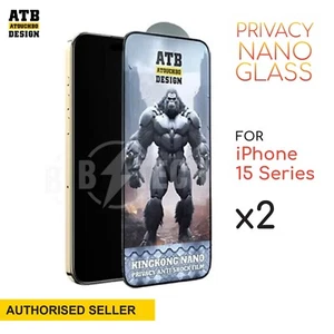 2x Ceramic Privacy Nano Film Screen Protector For iPhone 15 14 13 Pro Max Plus - Picture 1 of 11