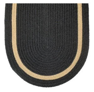 BLACK AND TAN BRAIDED COUNTRY AREA RUGS By COLONIAL RUG--MANY SIZES! 141OB - Picture 1 of 1